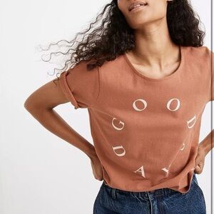 Madewell “Good Days” Burnt Orange Graphic T-Shirt Sz XL